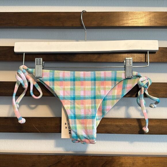 Billabong Check The Waves Tie Side Skimpy Tanga Bottom - Picture 7 of 7